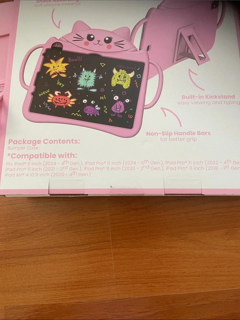 I Pad case Kids Pink Cat Bumper Case - Durable Tablet Cover